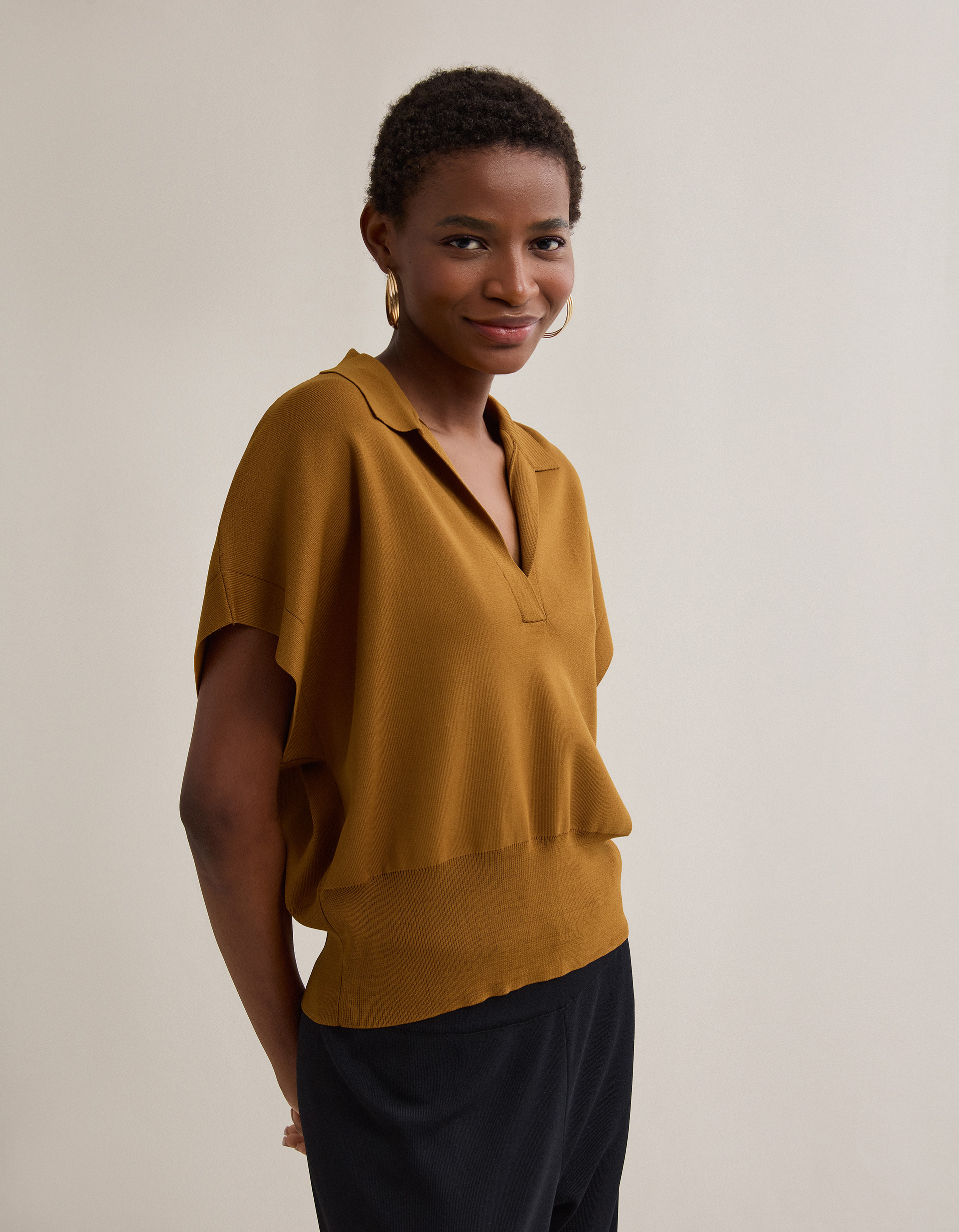 Polo de Malha, Mulher, Bege