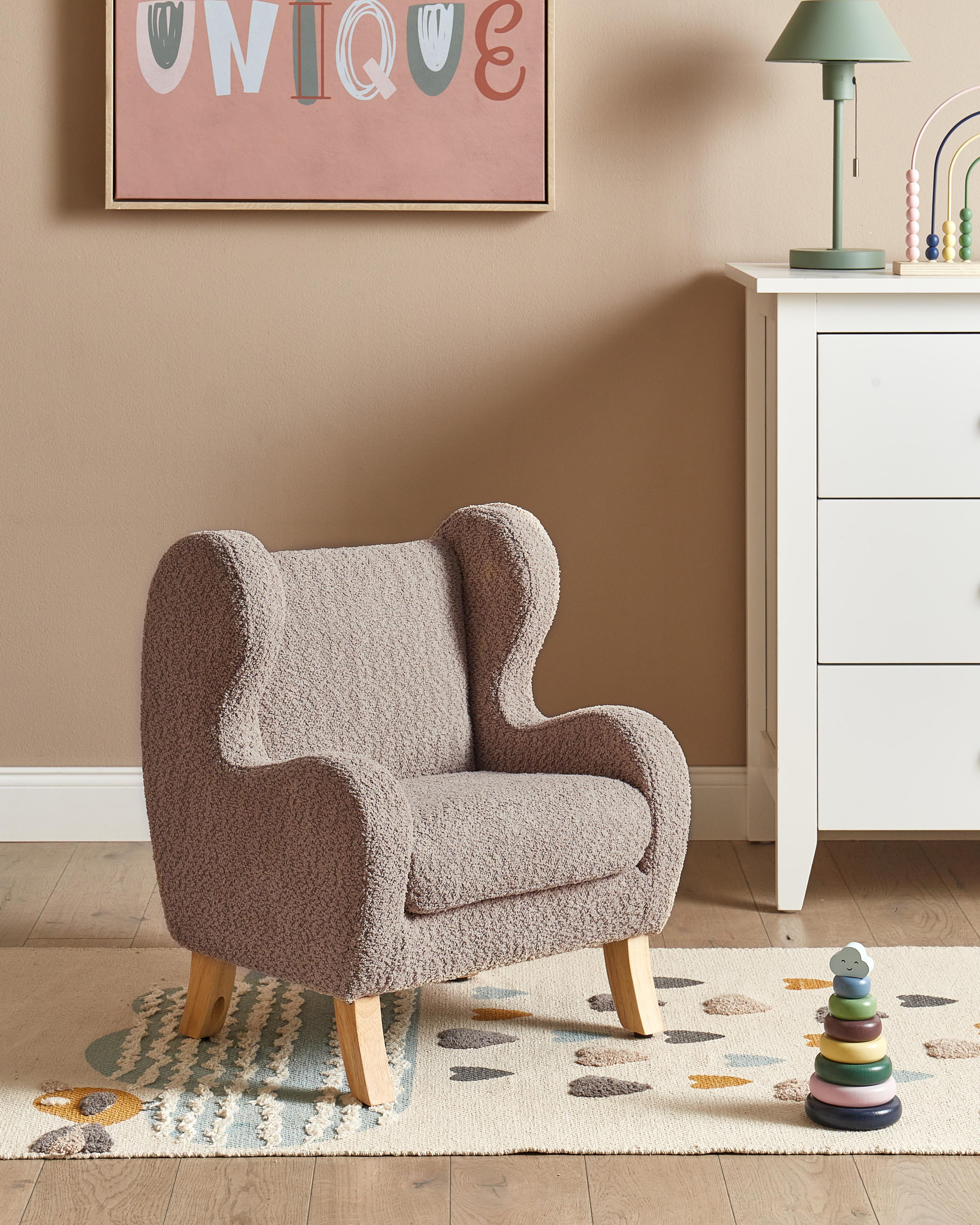 Kids Armchair FARUM Boucle Taupe