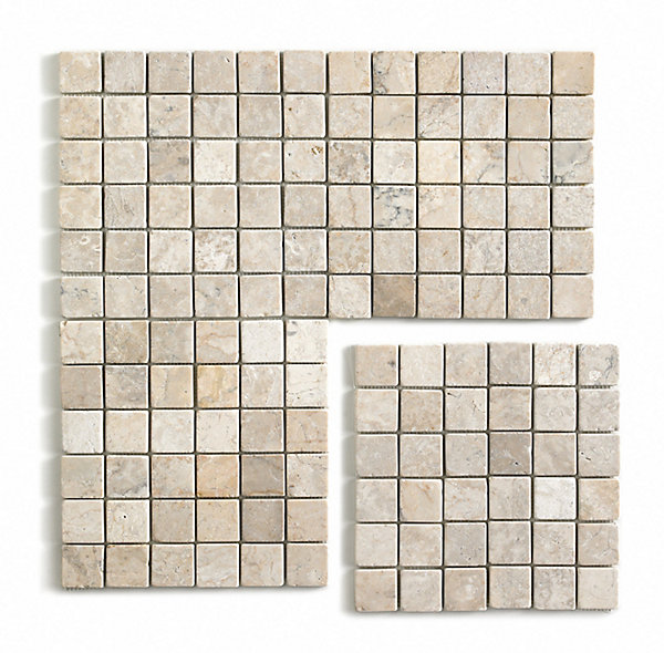 Carrelage de mosaïque/Plaque mosaïque mur et sol en marbre naturel coloris blanc - 30 x 30 cm