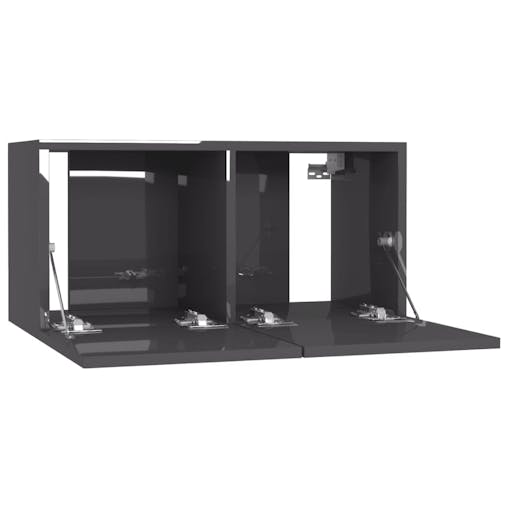 NNEVL TV Cabinets 4 pcs High Gloss Grey 60x30x30 cm Chipboard