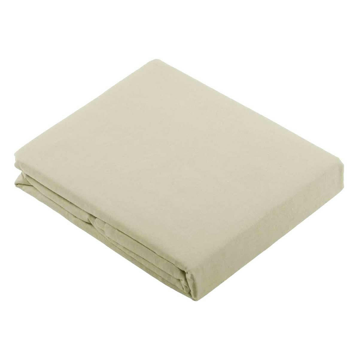 - Drap plat uni en 100 % coton coton ecru  x