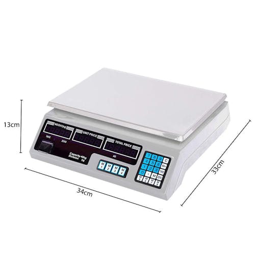 SOGA 2X Digital Kitchen Scales 40kg Electronic Food Weight White