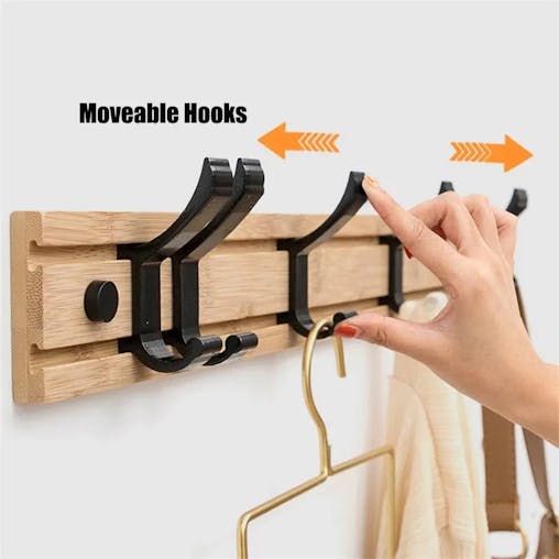 NNEOBA 3 Hooks Wooden Wall Mounted Racks Coat Hat Clothes Hanger Door Hangers Bathroom Rack Sundries Storage Hooks Home Storage