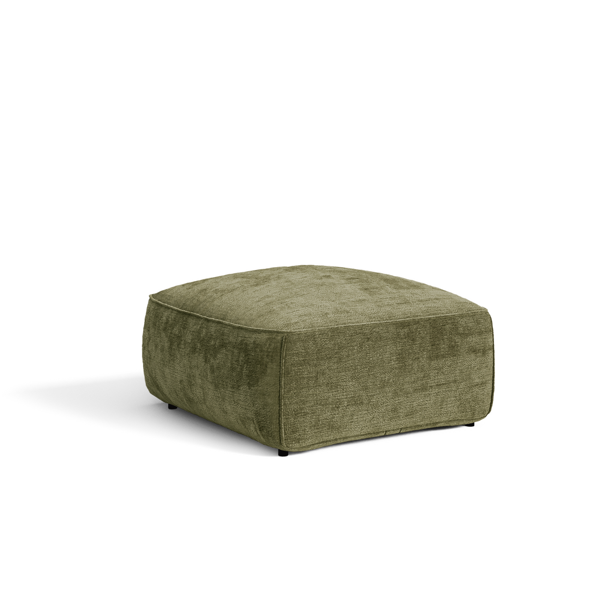 Premium Interiors - Poef LOMI - fluweel met reliëf vintage groen 75cm
