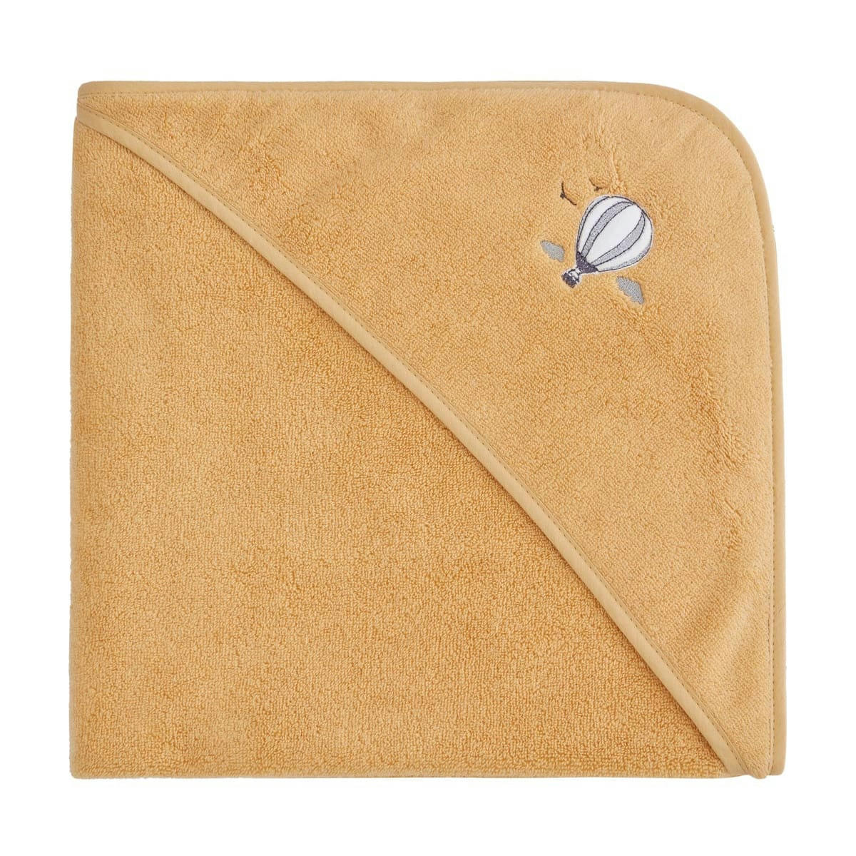 BABY SOFT BALLON - Cape de bain bébé en coton peigné zéro twist  blanc 75x75 cm