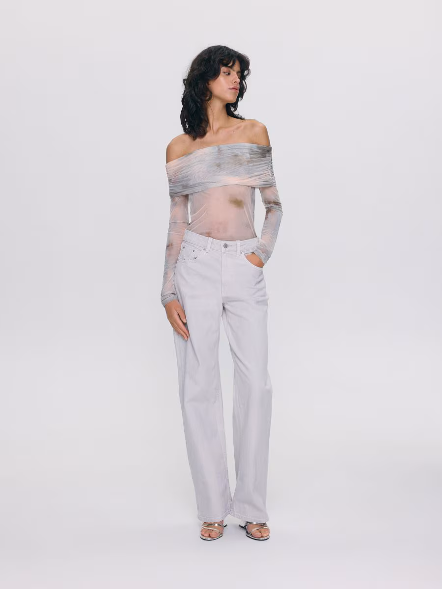 Mesh Jersey Long Sleeve Top