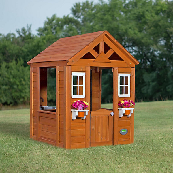 Cabane en Bois Enfant Maison Maisonnette Cuisine Jardin Terrasse