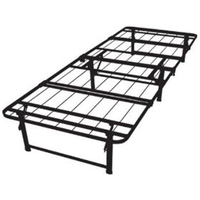 Black Twin XL-Size Steel Folding Platform Bed Frame with Six Sturdy Support Legs