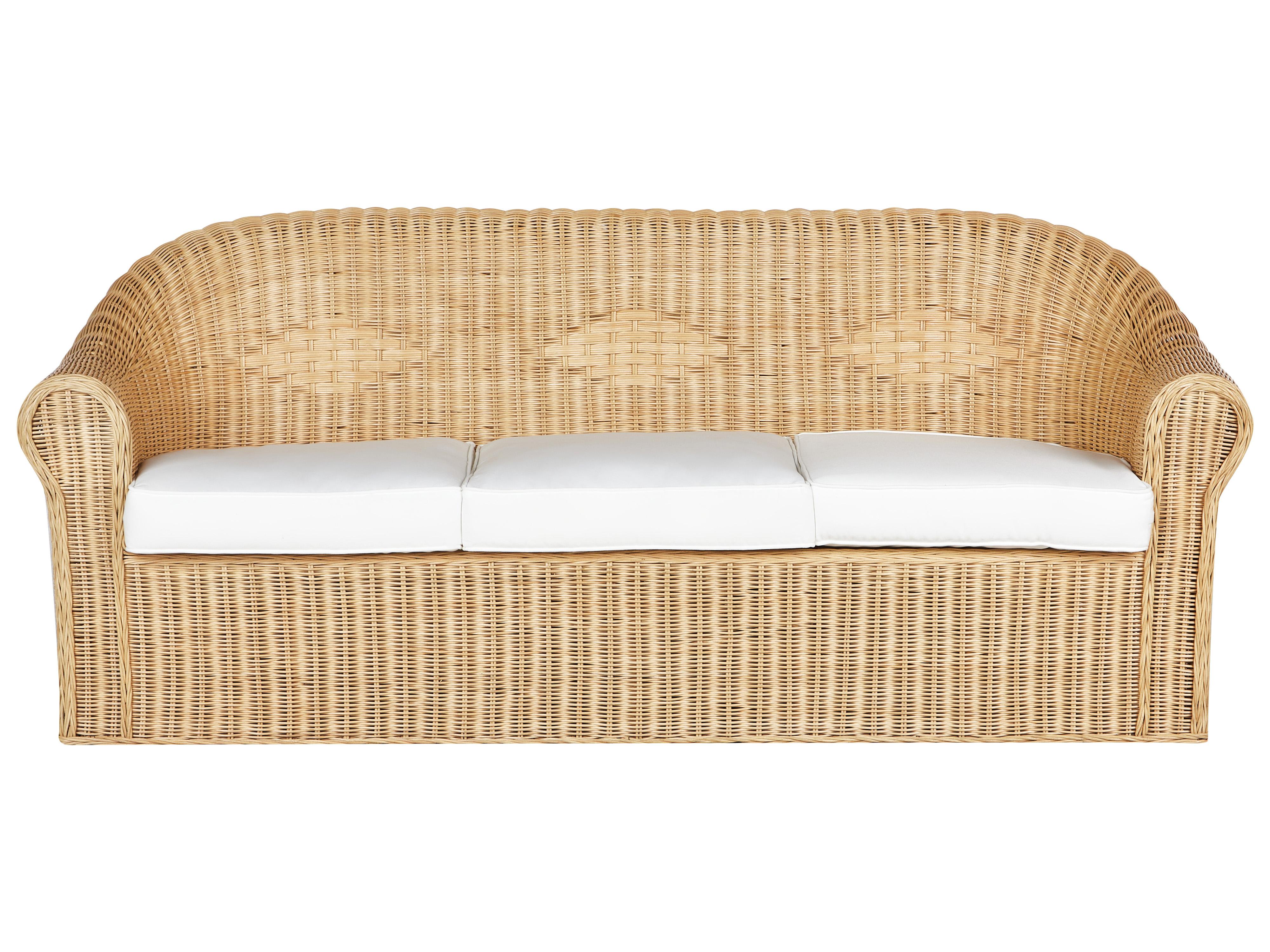 Garden Sofa 3 Seater LIVADEIA Rattan Natural