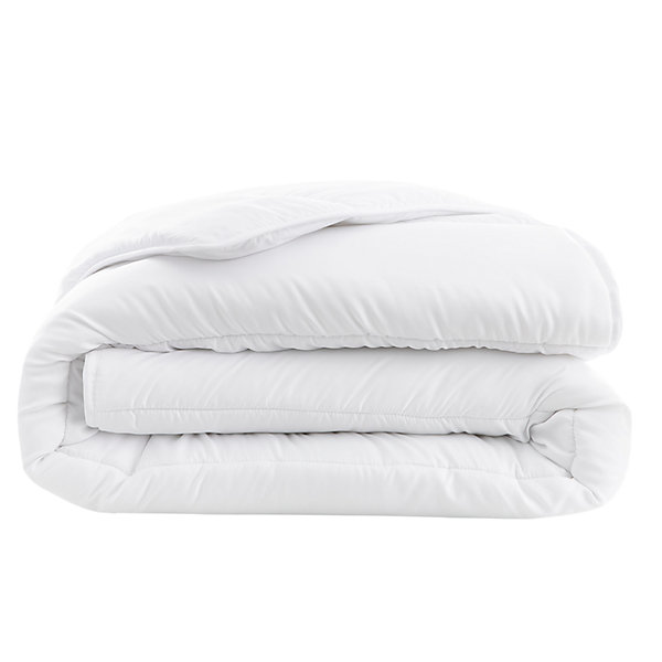 Couette tempérée 220 x 240 cm polyester microfibre blanc 300g/m²