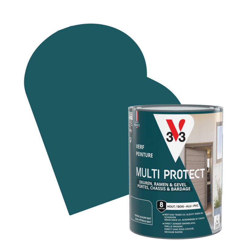 Laque Multi Protect bleu pétrole satiné 0,75 L V33