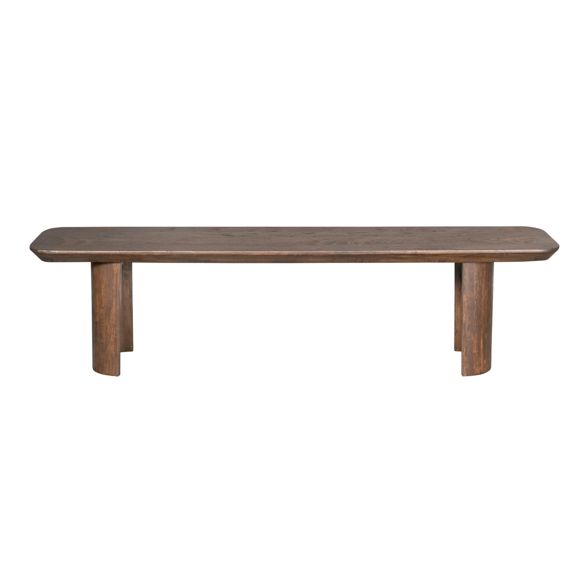 Banc de salle à manger bois foncé pieds courbes 180 cm ALMA