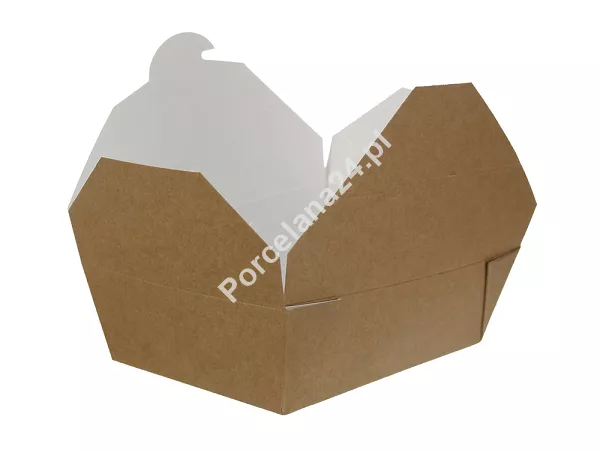 Lunch Box 14 x 10 x 5 cm - Opakowanie 50 szt.- Eco papier biały/kraft E.LB14-OP