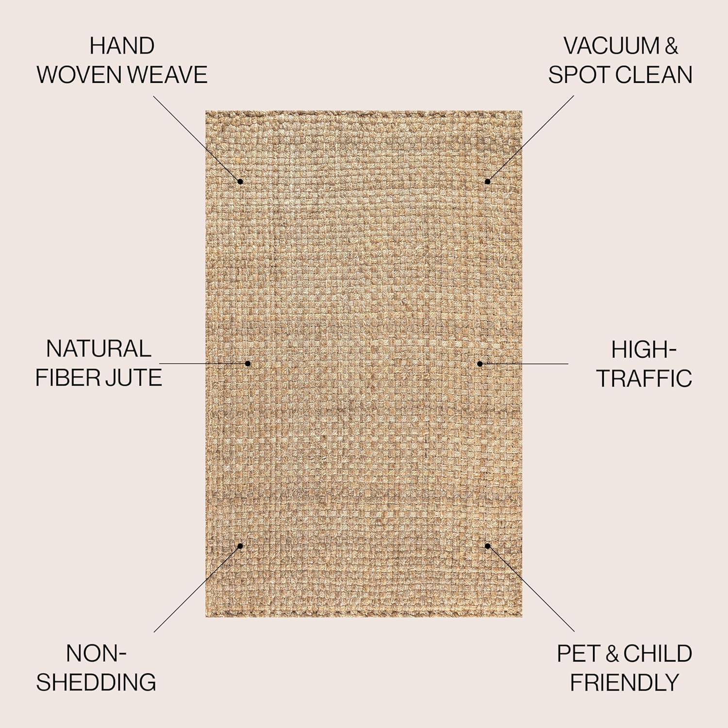 JONATHAN Y Estera Hand Woven Boucle Chunky Jute Natural Indoor Area Rug, 8x10, Bohemian, Transitional, Easy-Cleaning for Living Room, Bedroom, Kitchen, Pet Friendly, Non-Shedding (NFR102A-8)