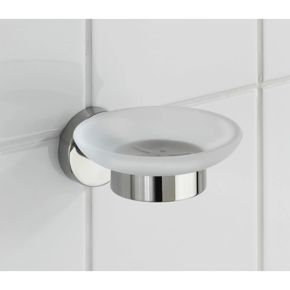 Seifenablage »Bosio«, Edelstahl/Glas, Edelstahlfarben