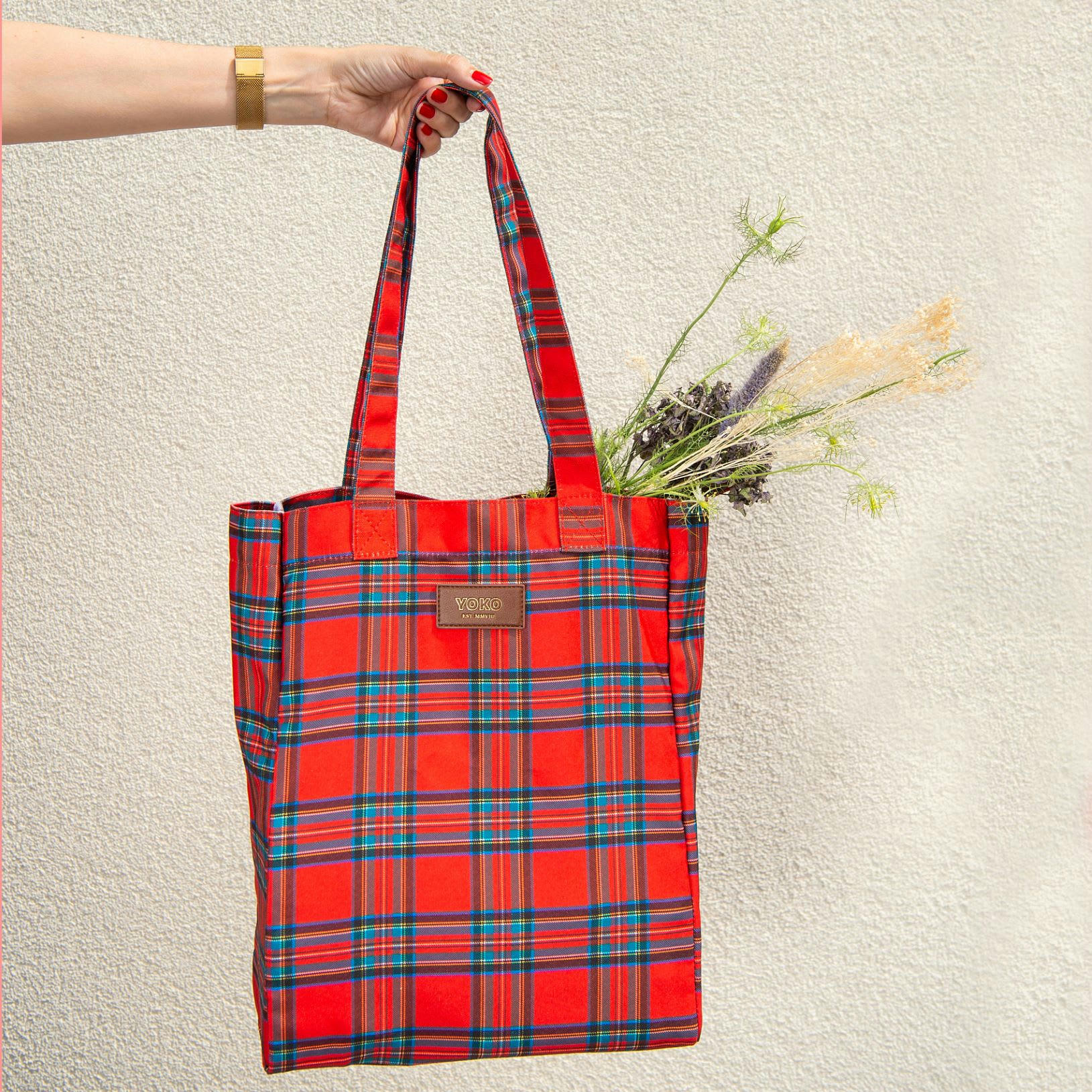 TARTAN - Tote bags Tartan RPET Rouge