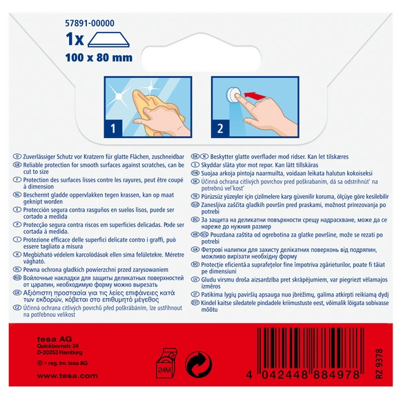 Filzgleiter »Protect®«, rechteckig, weiß, 1 Stück, LxB: 100 mm x 80 mm