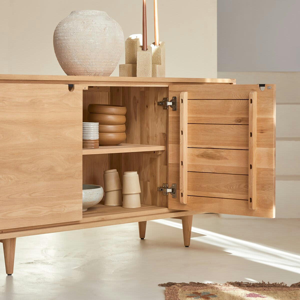 JONÀK - Buffet en chêne massif 145 cm