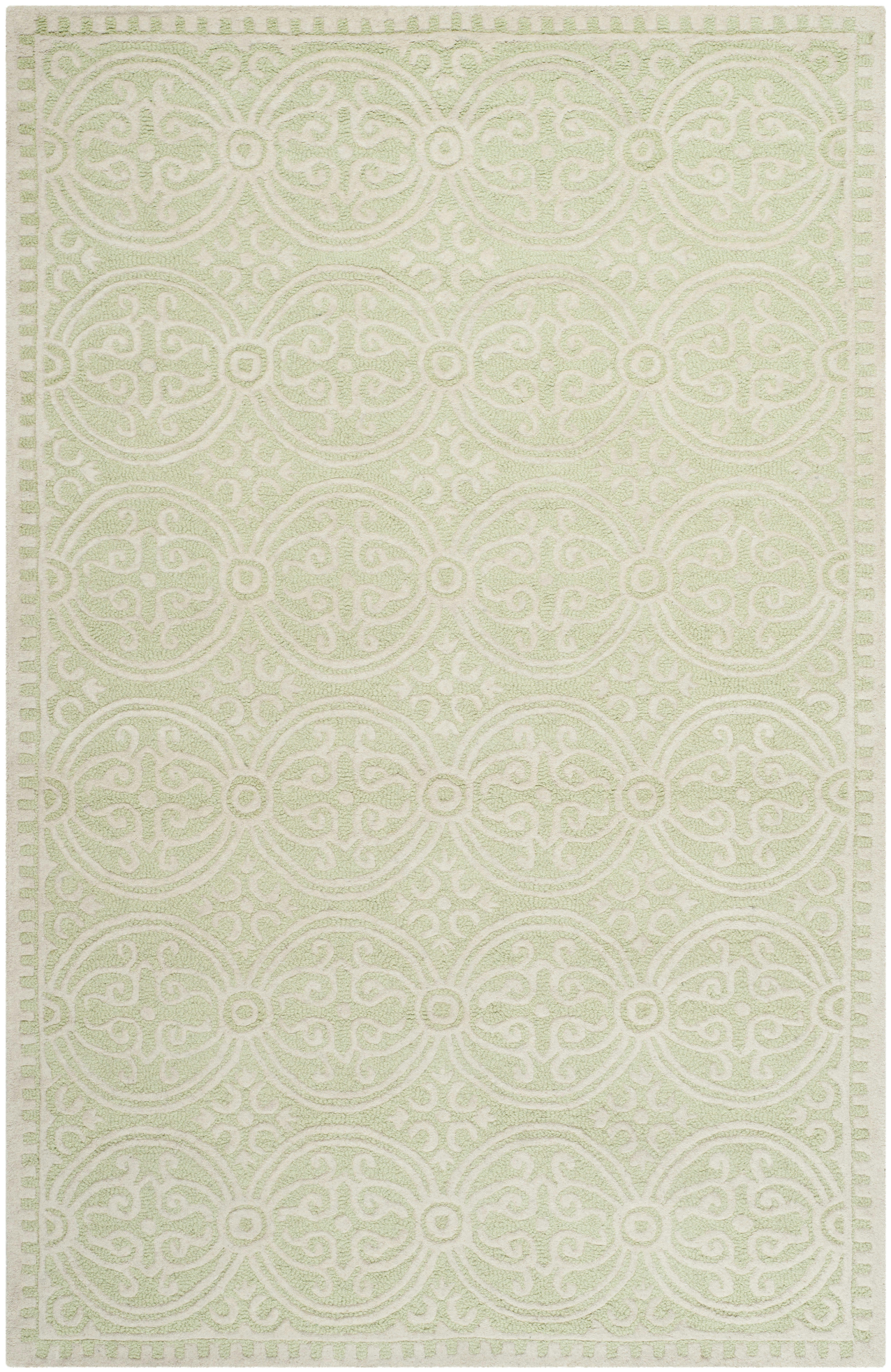 CAMBRIDGE - Tapis de salon interieur en vert clair & ivoire, 183 x 274 cm