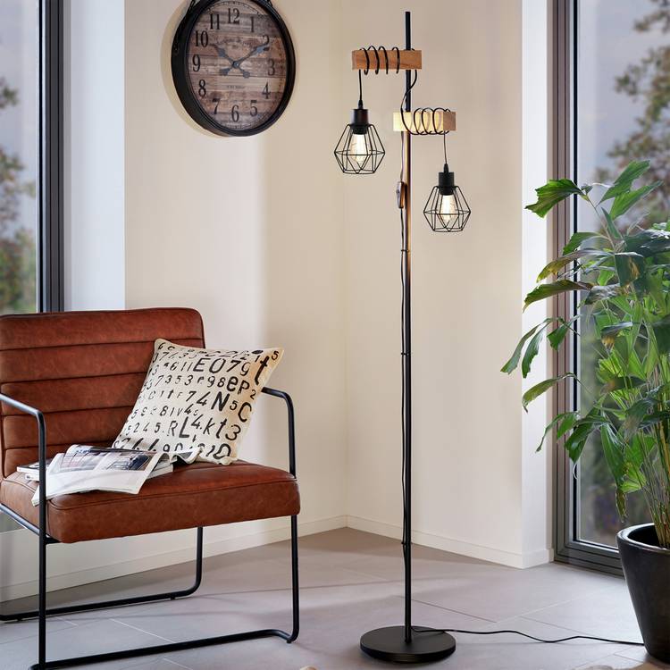 EGLO Townshend 5 Steel Floor Lamp - Black