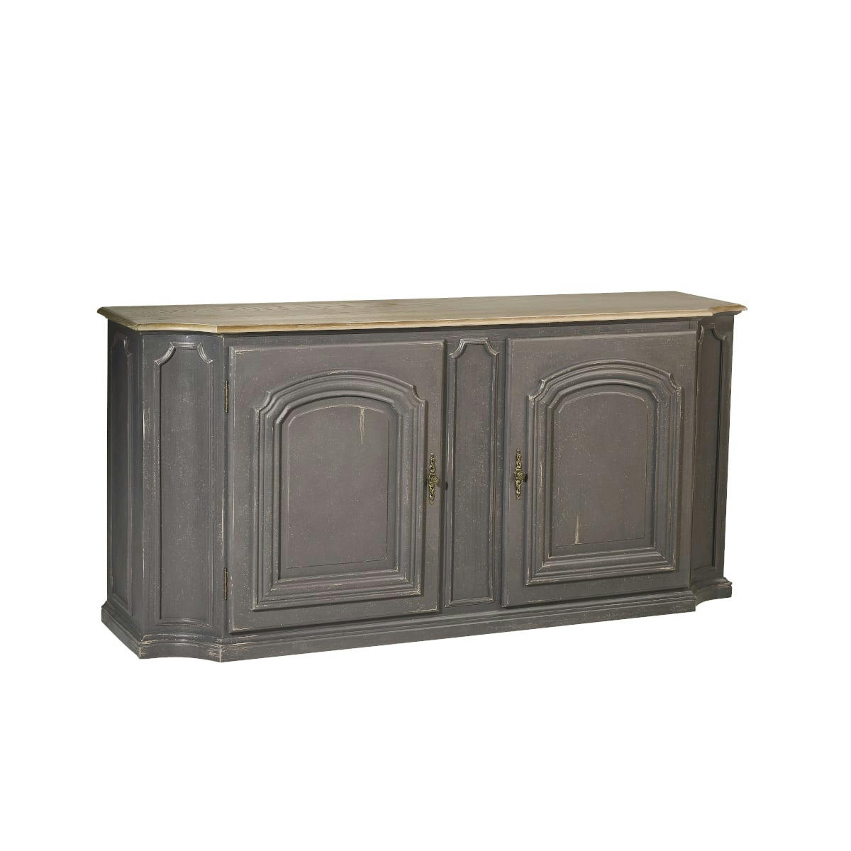 ELISABETH - Buffet 2 portes gris anthracite et chêne