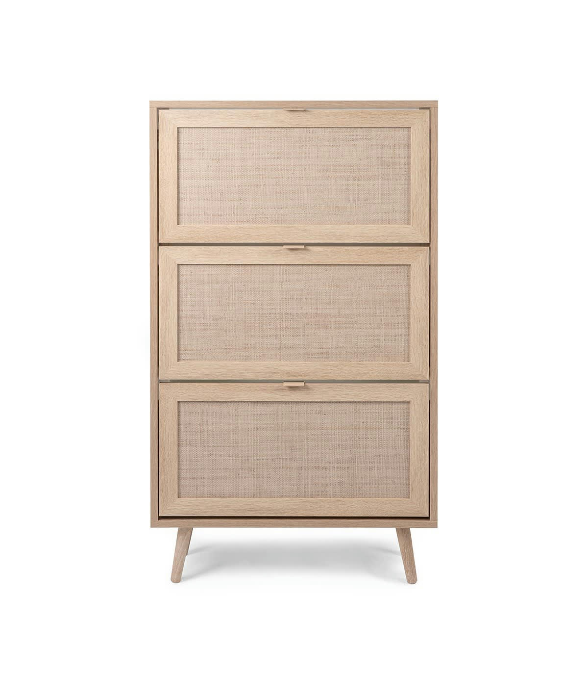 BALI - Meuble à Chaussures 3 portes L70 cm - Impression effet rotin