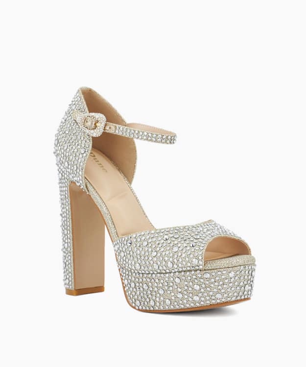 Myans Gold - Block-Heel Platform Sandals