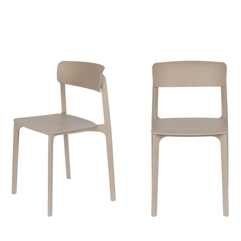 CLIVE - 4 chaises en résine marron