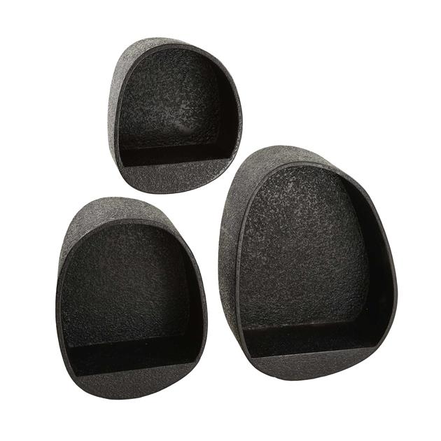 Giga Meubel Wandschap Metallic Druppel - Grijs Metaal - Set van 3