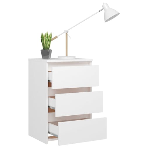 NNEVL Bed Cabinets 2 pcs White 40x35x62.5 cm Chipboard