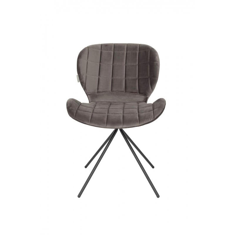 OMG - Chaise design en velours gris