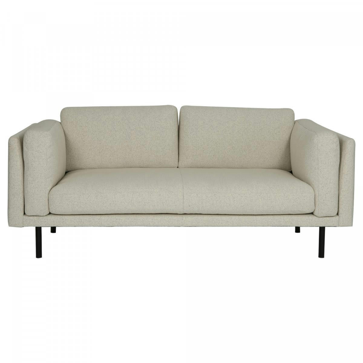 LIPOUR - Canapé moderne 2 places en tissu beige