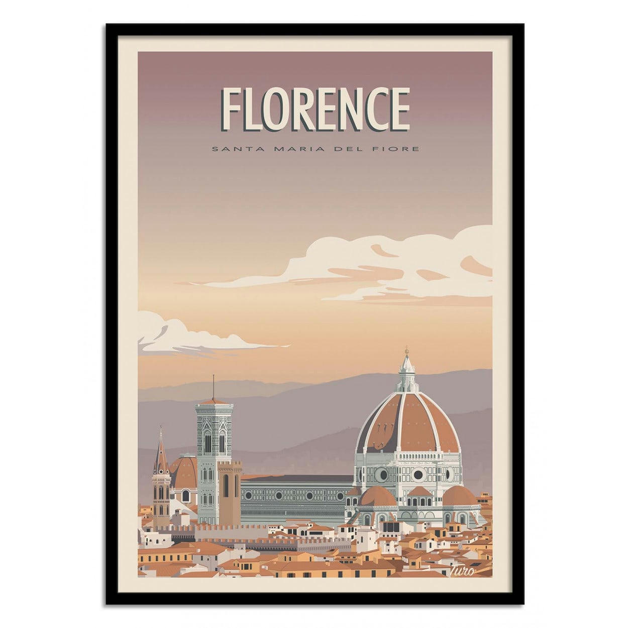 TUROMEMORIESSTUDIO - FLORENCE - TURO - Affiche d'art 50 x 70 cm
