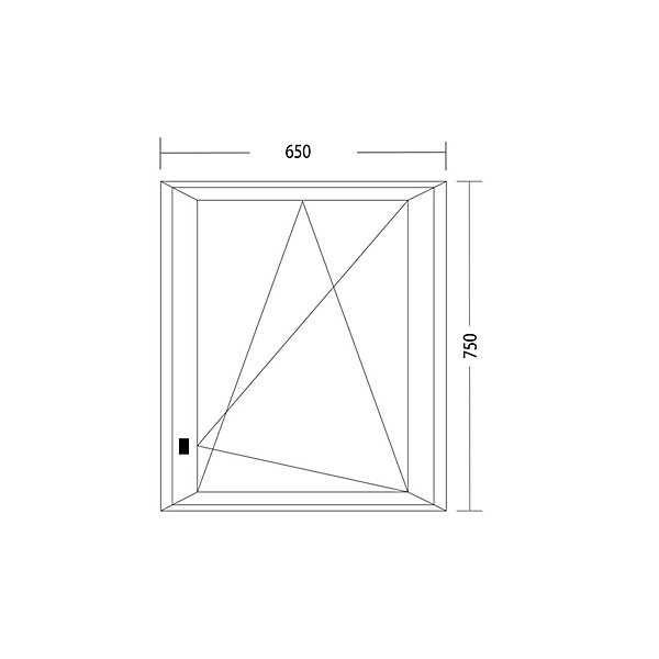 Fenêtre oscillo-battante PVC anthracite L 650mm x H 750mm ouvrant droit