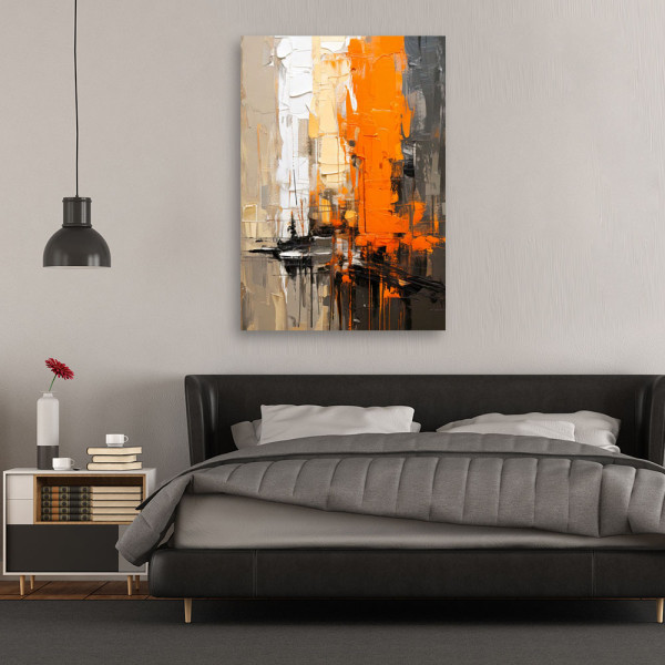 Feeby Obraz nowoczesny, Pomarańczowa Abstrakcja Nowoczesna 40x60