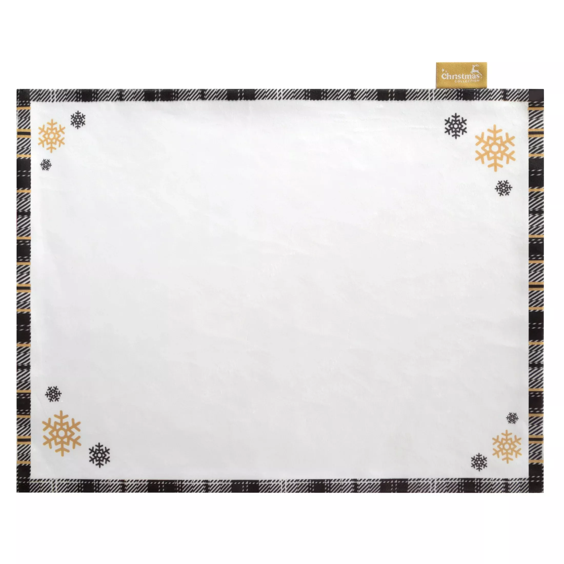Komplet podkładek 4 szt 30x40 cm biały welwetowy ANGEL z motywem świątecznym