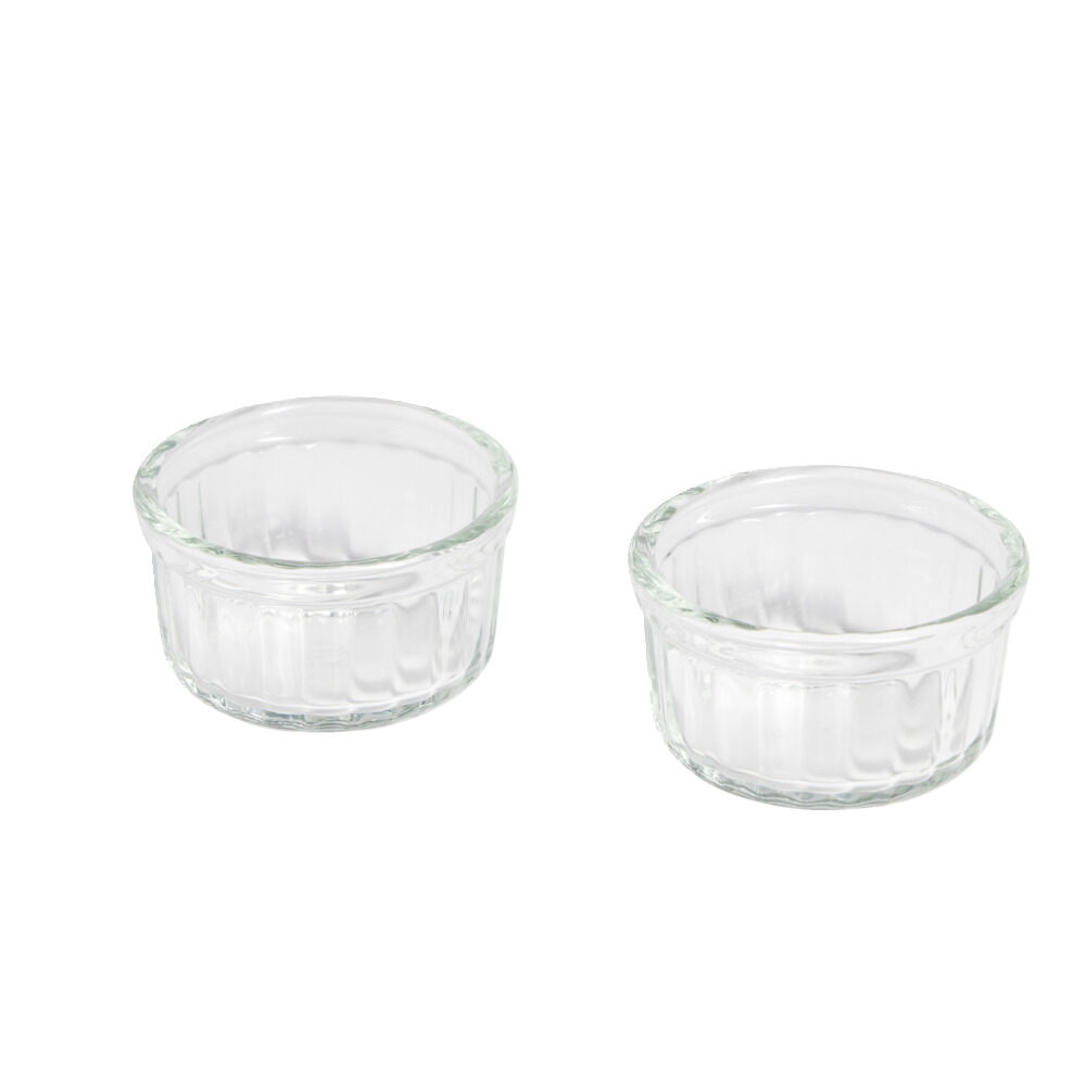 Lot de 2 ramequins en verre transparent Ø8,5xH4,5cm