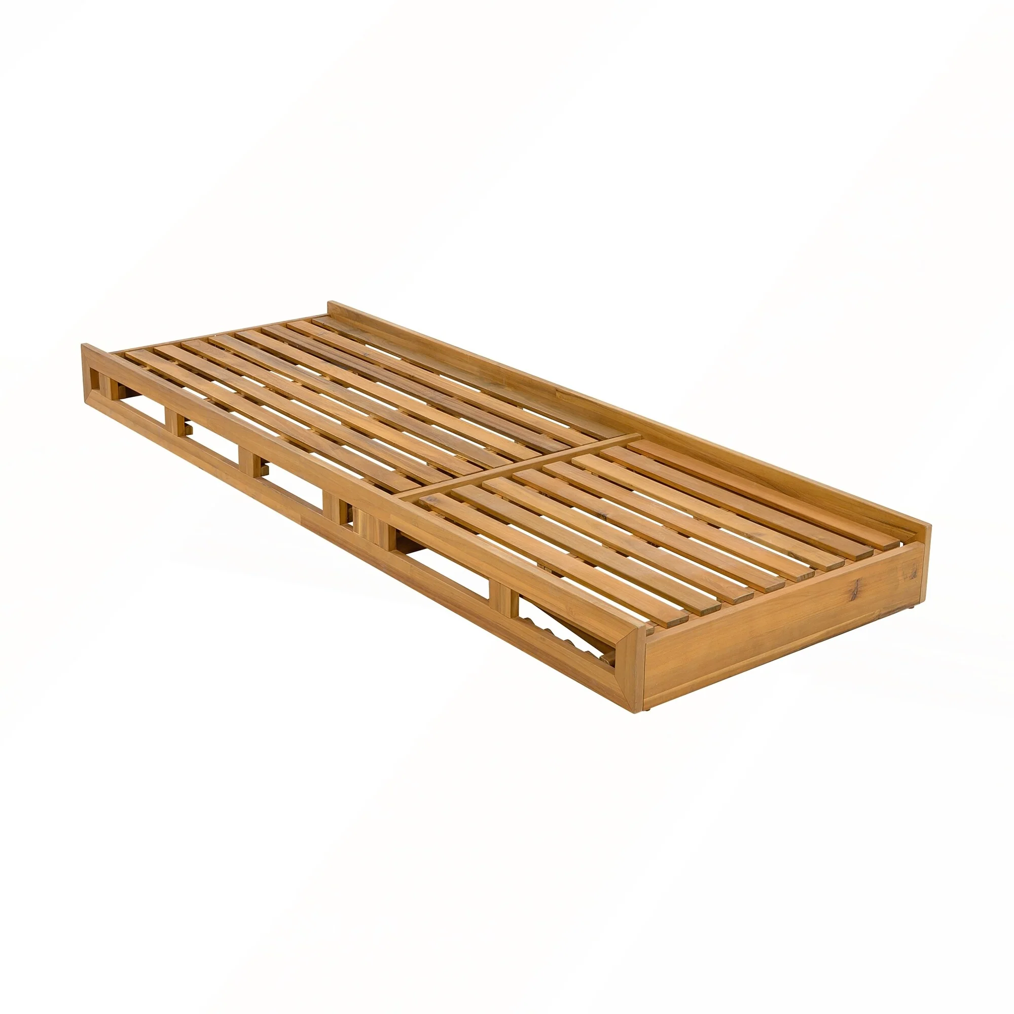 Acacia Wood Adjustable Reclining Chaise Lounge Outdoor Patio