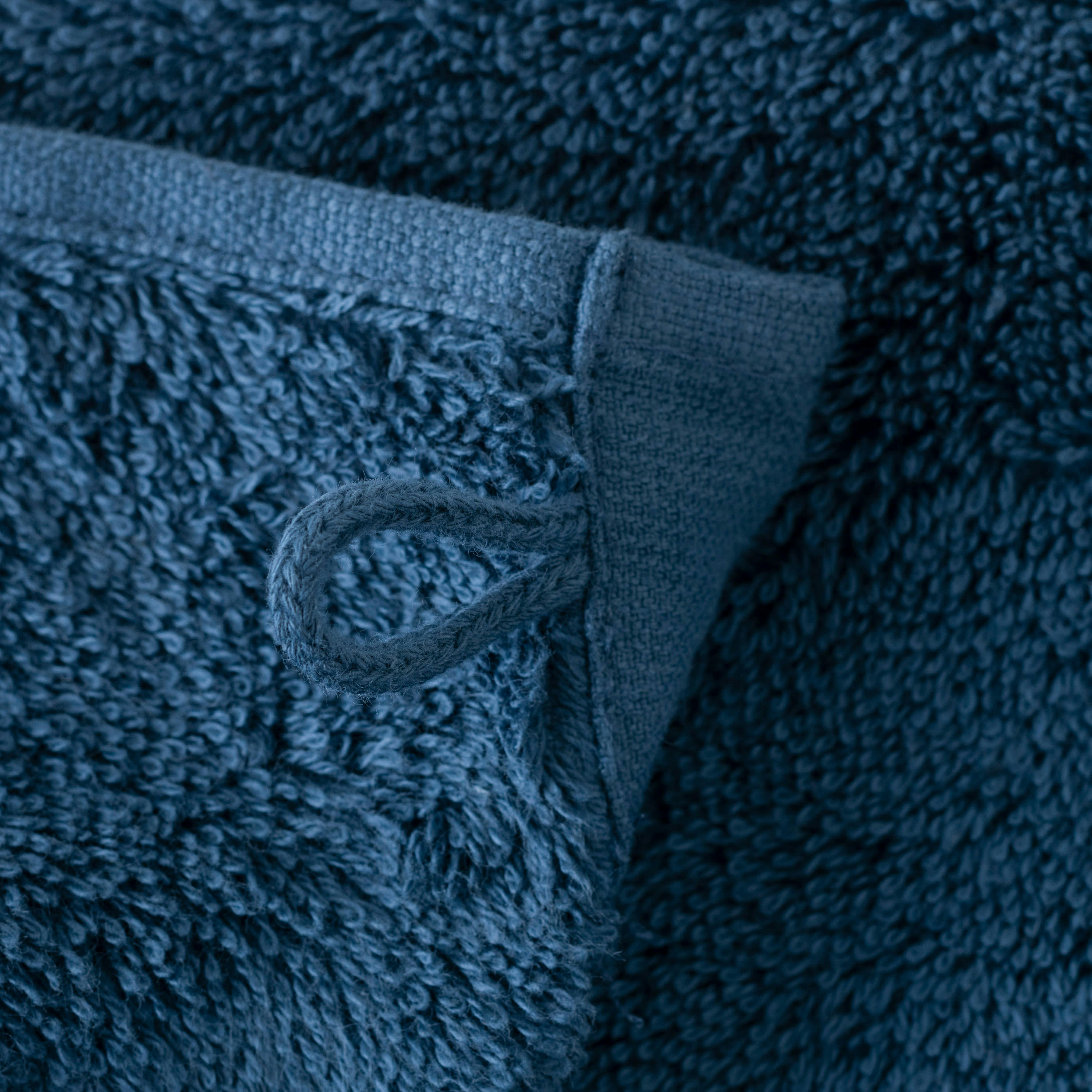 PAPYRUS - Serviette invité coton d'Egypte bouclette brodé bleu 30 x 50 cm