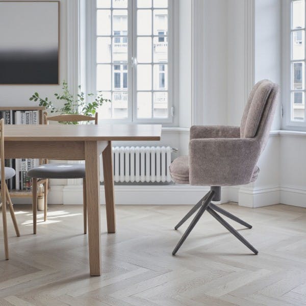 Chaise pivotante grise double coussinage (lot de 2) LIGURIE