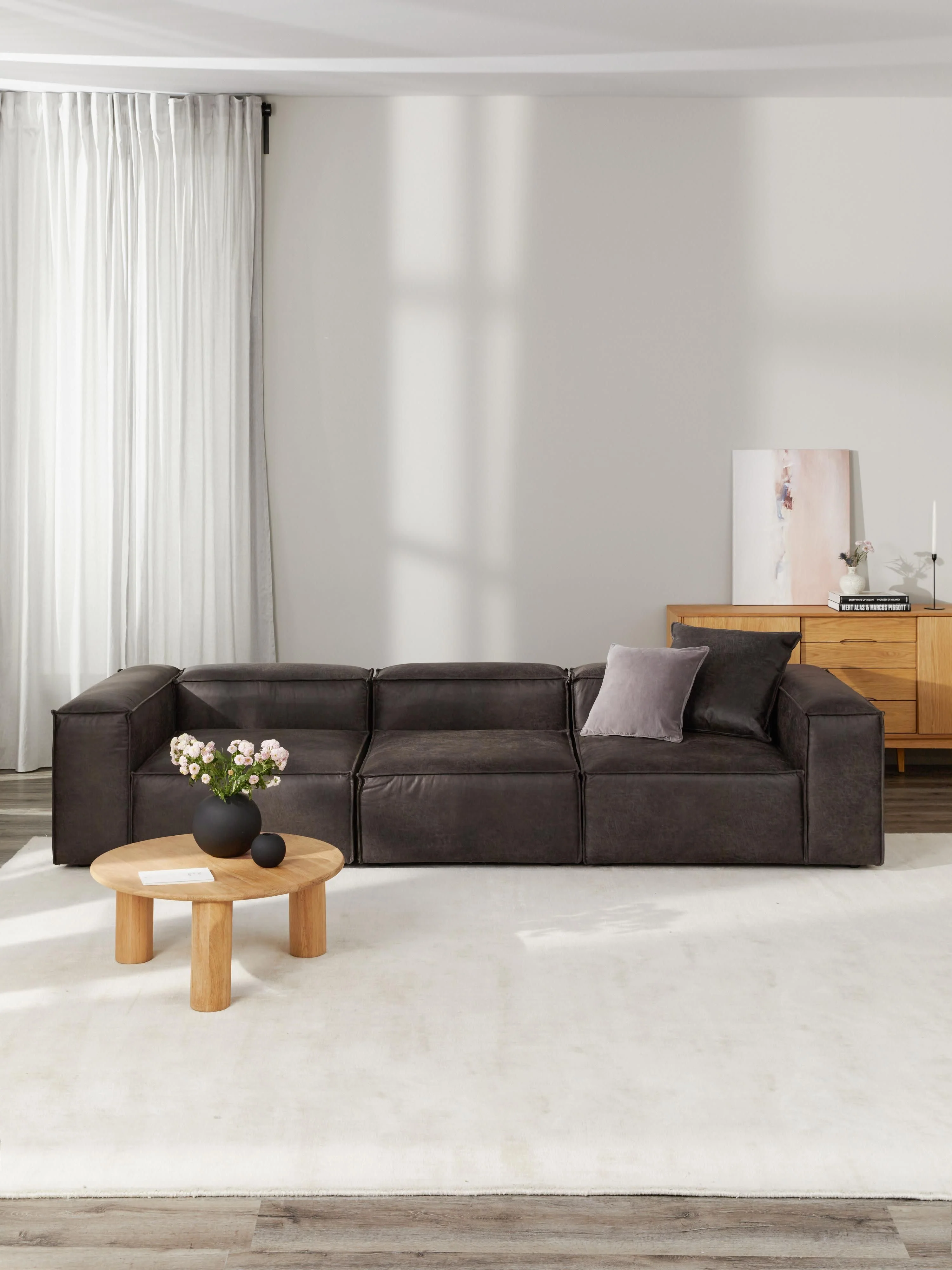Modulares Sofa Lennon (4-Sitzer) aus recyceltem Leder