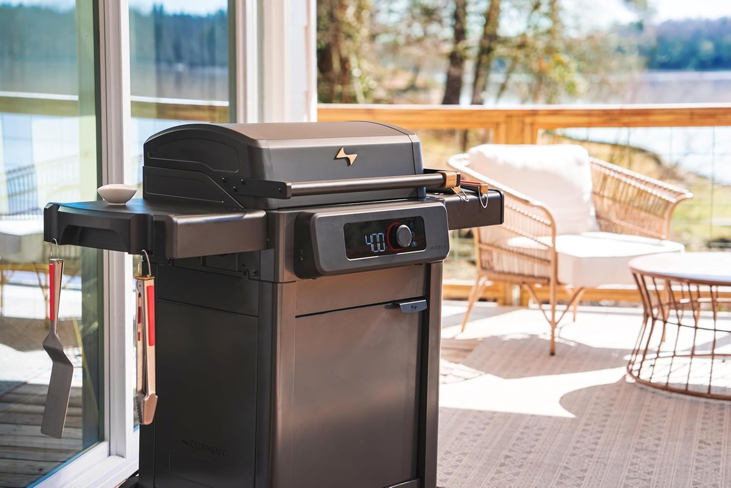 Current® Model G Griddle, Smart Electric Outdoor Flat Top BBQ Grill with 200°F to 600°F Range for Searing & Roasting, Digital Precision, Apartment-Friendly & Weather-Resistant, Moon Dust