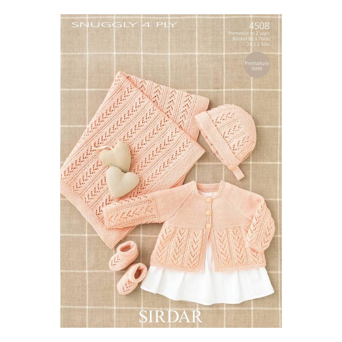 Sirdar Snuggly 4 Ply Coat Bonnet Blanket and Bootees Digital Pattern 4508