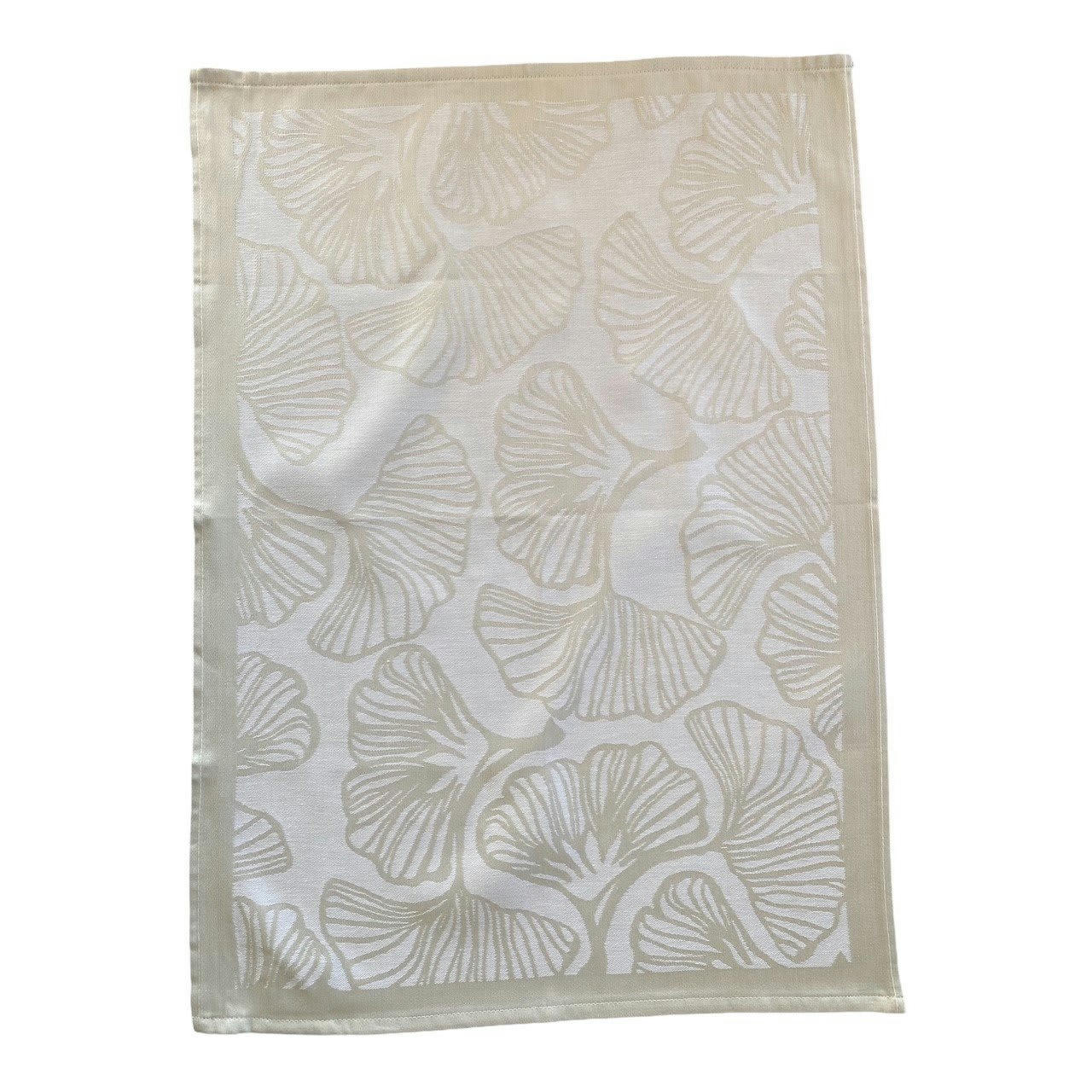 Designs ginkos - Deux Duos torchons assortis bicolores beige Ginkos 50 x 70