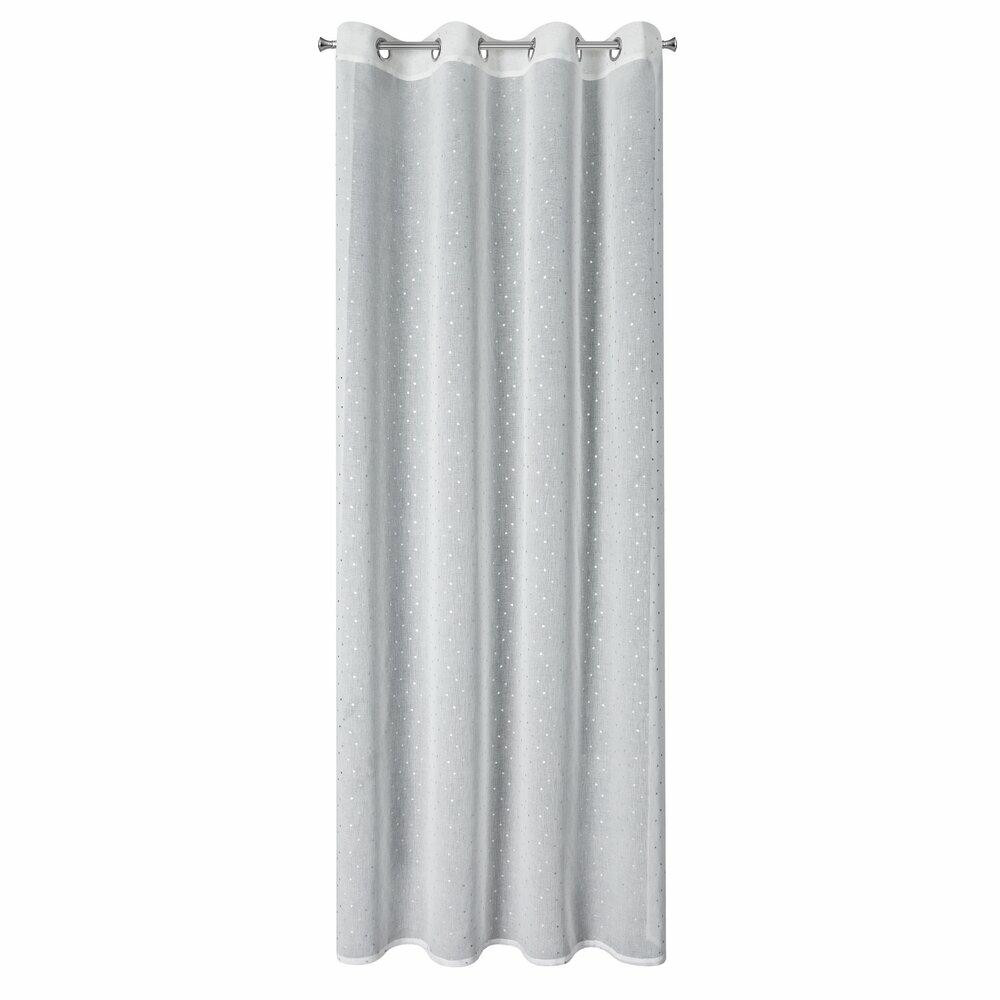 Firana GINA 140x250 cm Biała Serduszka do sypialni i pokoju