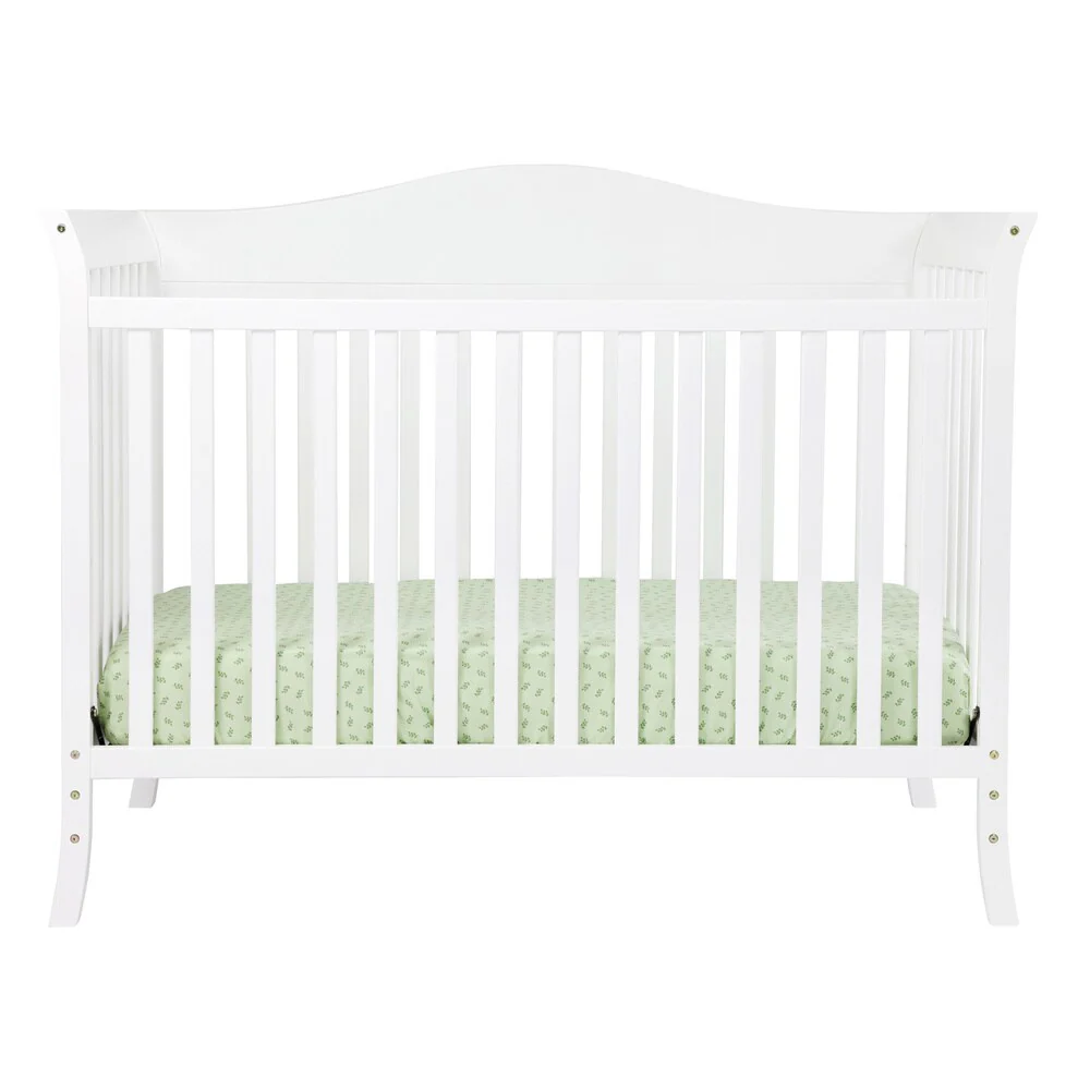 Bella 4-in-1 Convertible Crib with Toddler Rail - White