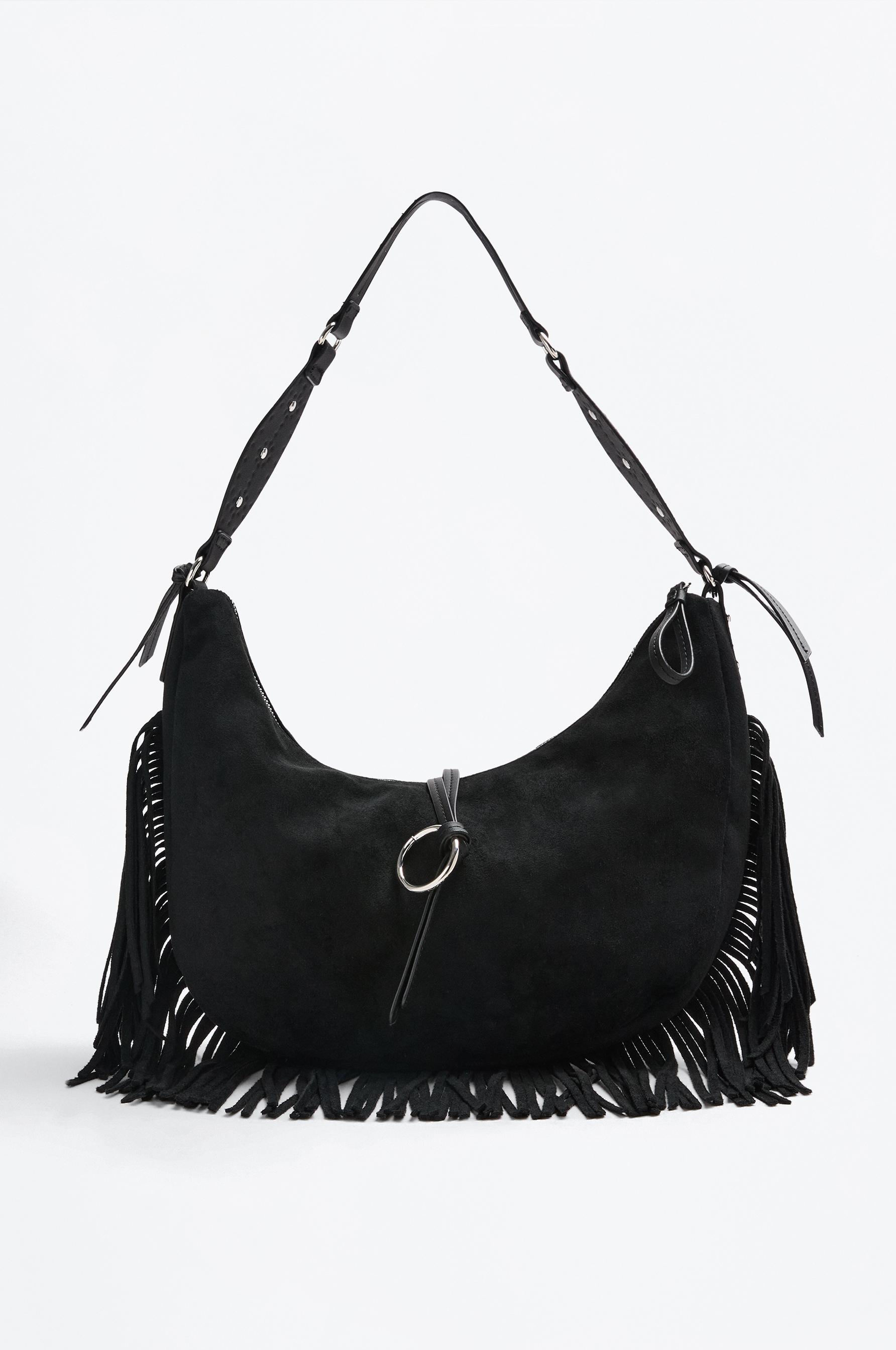 Bolso hombro flecos efecto suede