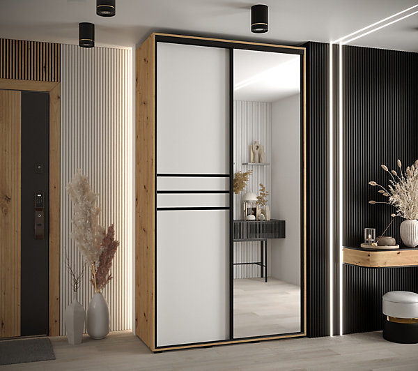 Armoire Davos 11 a portes coulissantes H. 235,2 x L. 140 x P. 60 2 portes