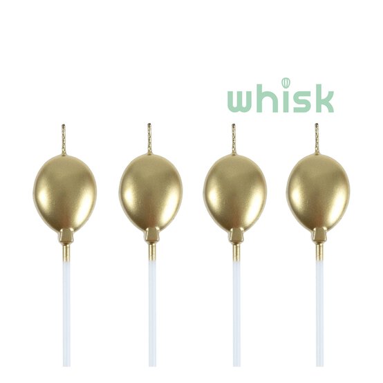 Whisk Gold Balloon Candles 4 Pack