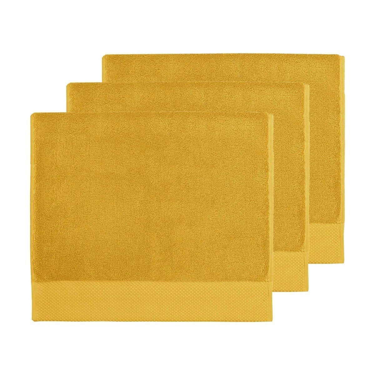 SENSOFT - 3 grandes serviettes d'invité zéro twist 560g safran 40x60 cm